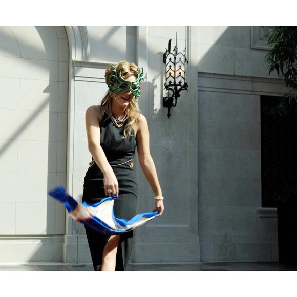 Equestrian Golden Stirrups Carriage Scarf Vintage Accessory - Picture 5 of 5